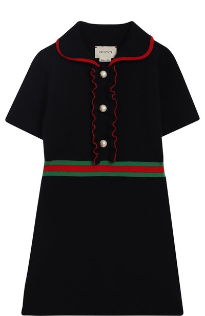 Кашемировое платье с оборками и отделкой GUCCI, арт. 525530/X1635, фото 1