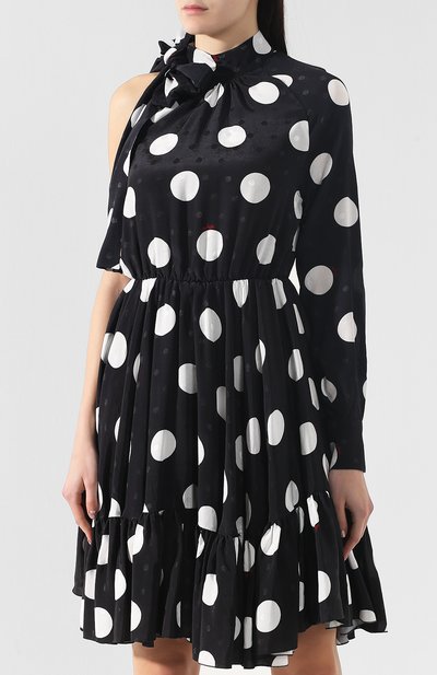 Платье из вискозы MSGM черно-белого цвета по цене 49050 руб., арт. 2641MDA15A 195165, фото 3 Платье из вискозы MSGM, арт. 2641MDA15A 195165, фото 3