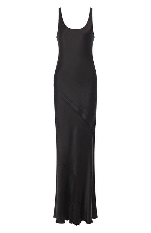 Атласное платье Saint Laurent 841805/Y7G27 Чёрный 841805/Y7G27