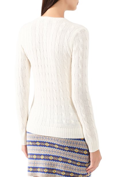 Кашемировый пуловер POLO RALPH LAUREN молочного цвета по цене 52700 руб., арт. 211525818, фото 4 Кашемировый пуловер POLO RALPH LAUREN, арт. 211525818, фото 4