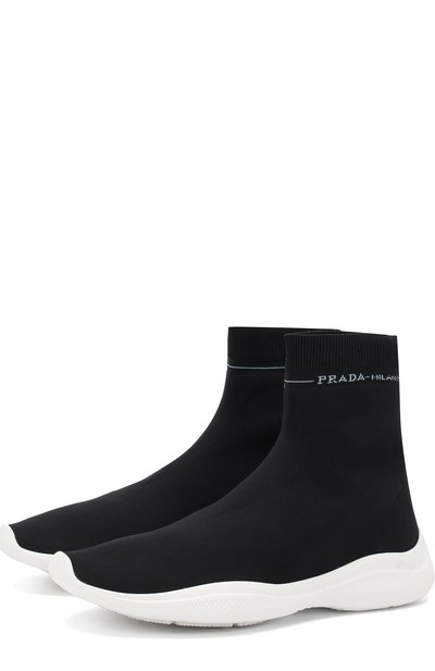 Текстильные кроссовки на контрастной подошве PRADA, арт. 1T898I-3KKD-F0967-25, фото 1