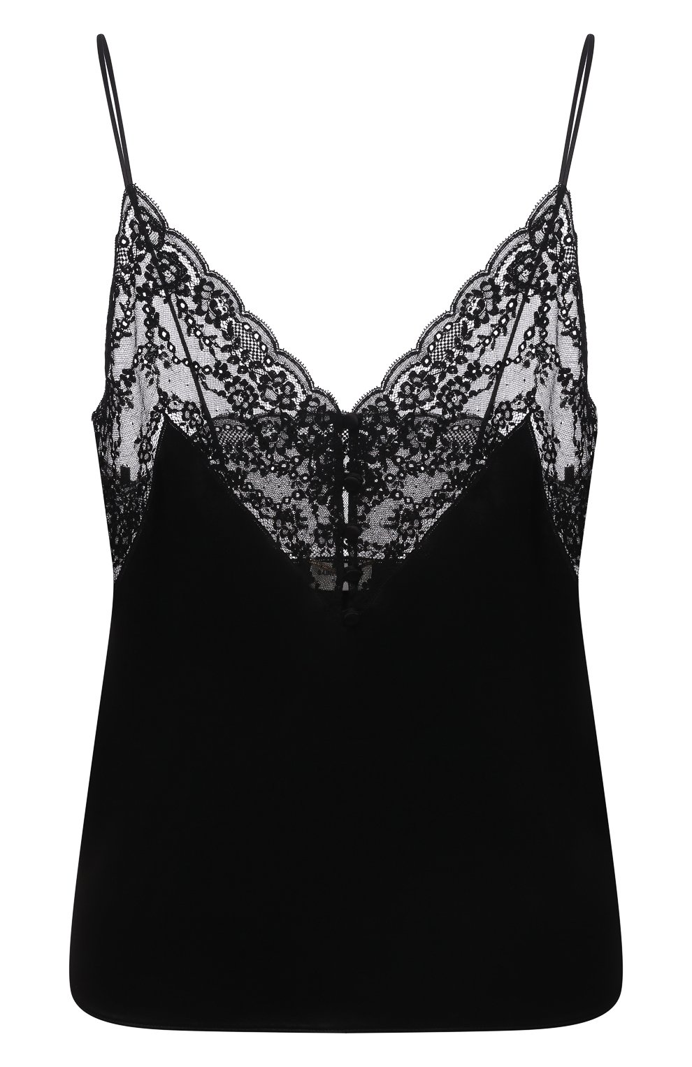 Шелковый топ SAINT LAURENT черного цвета по цене 115500 руб., арт. 648880/Y070N, фото 1 Шелковый топ SAINT LAURENT, арт. 648880/Y070N, фото 1