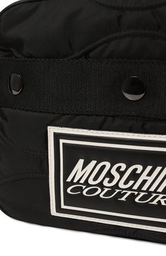 Мужская сумка MOSCHINO черного цвета, арт. A7446/8227 | Фото 3 (Материал сплава: Проставлено; Ремень/цепочка: На ремешке; Материал: Текстиль; Драгоценные камни: Проставлено; Размер: small)