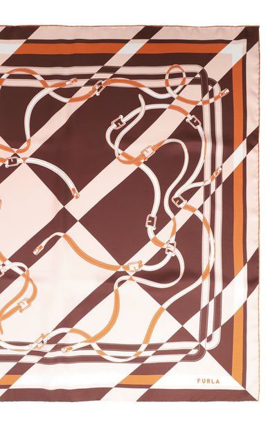 Шелковый платок FURLA коричневого цвета по цене 20500 руб., арт. WT00021/BX4081, фото 4 Шелковый платок FURLA, арт. WT00021/BX4081, фото 4
