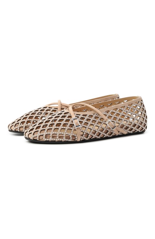 Замшевые балетки Sparkle Mesh Mach & Mach PF25-S1037-10-SUE-NUD Бежевый PF25-S1037-10-SUE-NUD