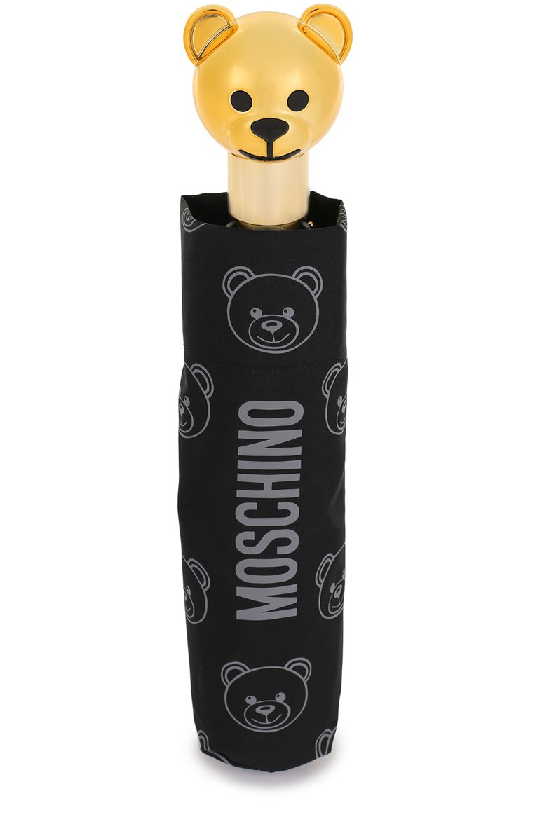 Женский складной зонт с принтом MOSCHINO черного цвета, арт. 8043-0PENCL0SE | Фото 4 (Статус проверки: Проверена категория, Проверено; Материал: Металл, Текстиль, Синтетический материал; Нос: Не проставлено)
