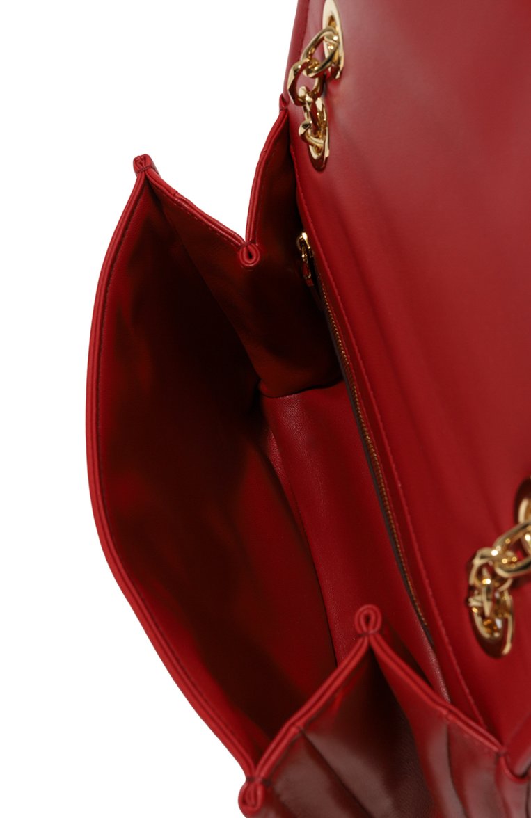 Женская сумка vlogo chain VALENTINO красного цвета, арт. 5W2B0N93/PHV | Фото 5 (Ремень/цепочка: На ремешке; Размер: medium; Драгоценные камни: Проставлено; Материал: Натуральная кожа; Материал сплава: Проставлено)