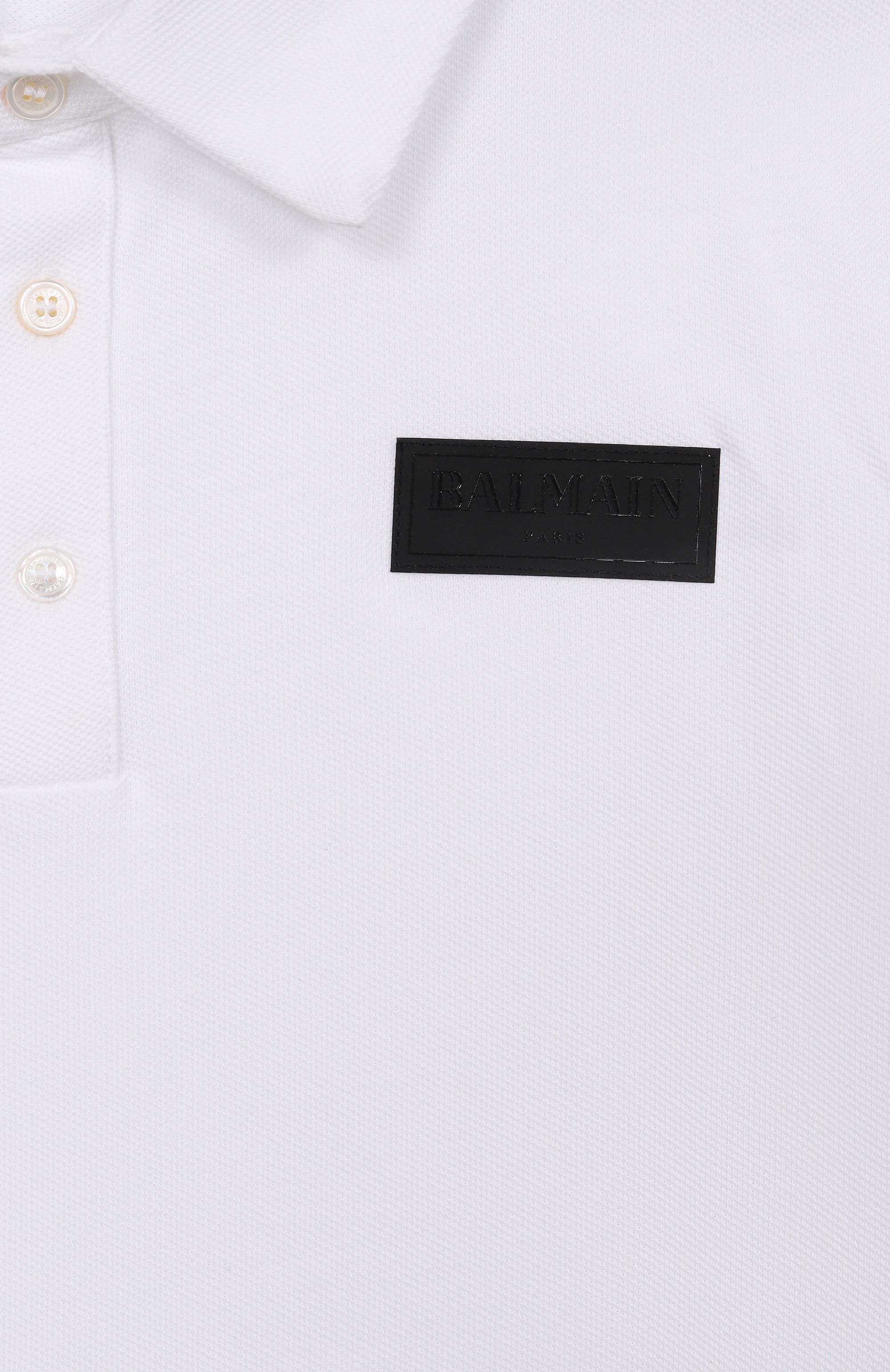 Хлопковое поло BALMAIN белого цвета по цене 24050 руб., арт. BY8Q01, фото 3 Хлопковое поло BALMAIN, арт. BY8Q01, фото 3