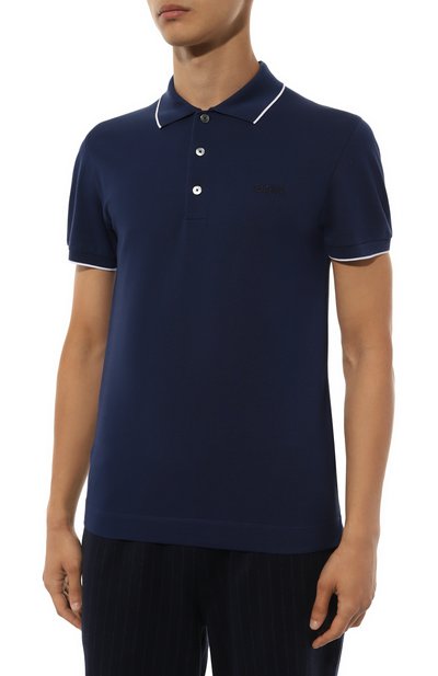 Хлопковое поло ZEGNA темно-синего цвета по цене 49950 руб., арт. UD358A7/D746, фото 3 Хлопковое поло ZEGNA, арт. UD358A7/D746, фото 3