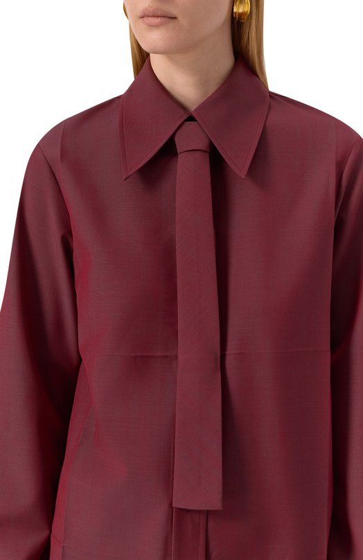 Шерстяная рубашка Jil Sander J03DL0196-J40220 Бордовый  J03DL0196-J40220 Фото 5