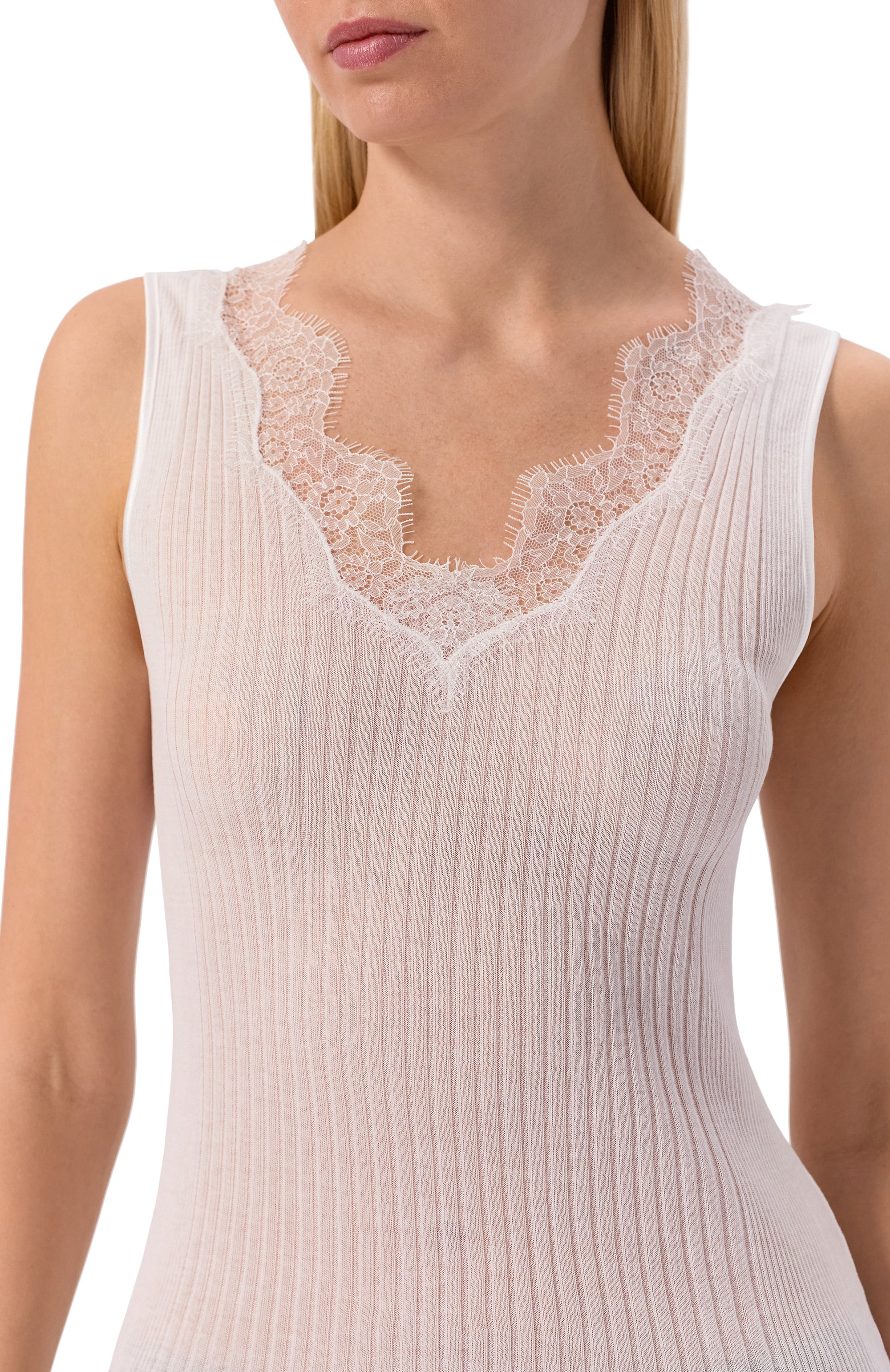 Хлопковый топ ZIMMERLI белого цвета по цене 23200 руб., арт. 207-2801, фото 5 Хлопковый топ ZIMMERLI, арт. 207-2801, фото 5