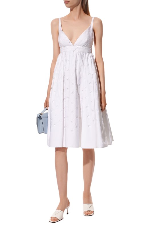 Хлопковое платье Prada P3F27-1Y8Q-F0009-211 Белый  P3F27-1Y8Q-F0009-211 Фото 2