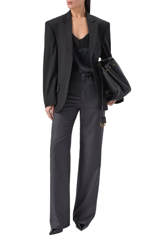 Шерстяные брюки Balenciaga 850689/TPT05 Серый  850689/TPT05 Фото 2