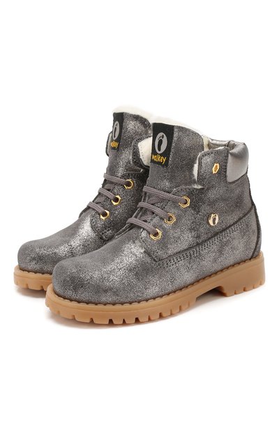 Кожаные ботинки с меховой отделкой WALKEY, арт. Y1A4-40143-0416/25-29, фото 1