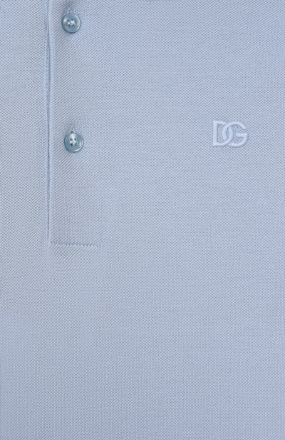 Хлопковое поло DOLCE & GABBANA голубого цвета по цене 30850 руб., арт. L4JTCE/G7Q2X, фото 3 Хлопковое поло DOLCE & GABBANA, арт. L4JTCE/G7Q2X, фото 3