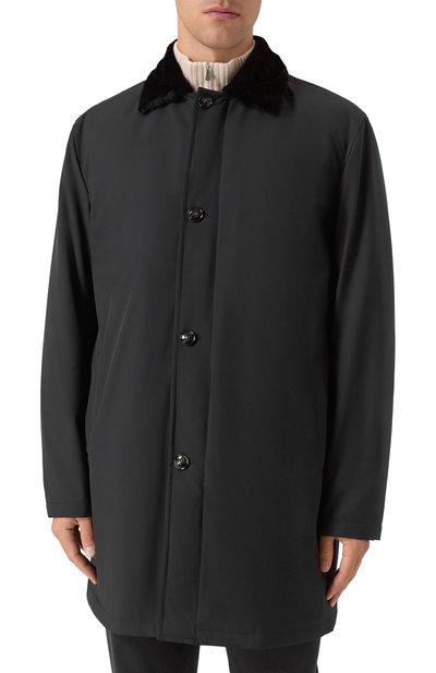 Пальто с подкладкой из овчины KITON черного цвета по цене 1890000 руб., арт. UW2186AV0402H20, фото 3 Пальто с подкладкой из овчины KITON, арт. UW2186AV0402H20, фото 3