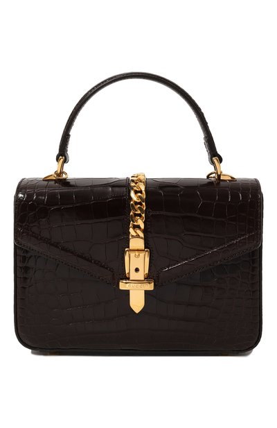 Женская сумка sylvie 1969 из кожи аллигатора GUCCI, арт. 589479 EV40G