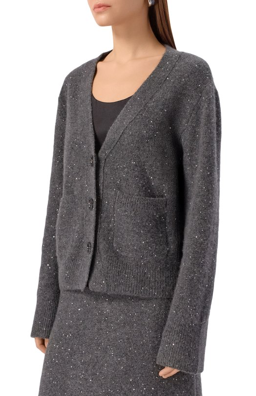 Кардиган из кашемира и хлопка Addicted MK900 SEQ-1 Серый  MK900 SEQ-1 Фото 3