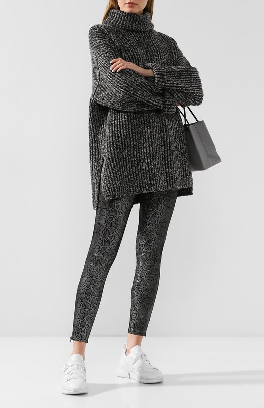 Кожаные брюки J Brand Серый, фото 2