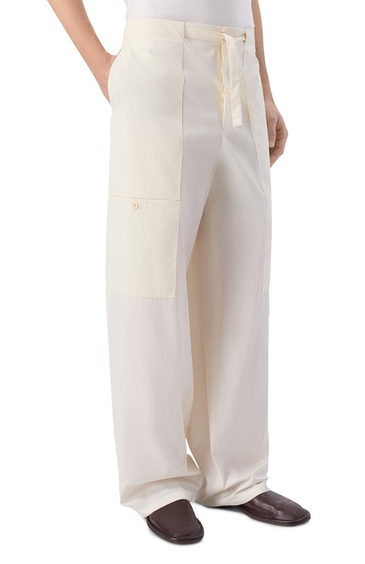 Хлопковые брюки-карго Jil Sander J47KA0295/J45292 Кремовый  J47KA0295/J45292 Фото 3