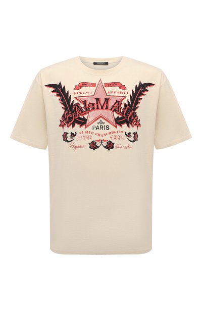 Мужская хлопковая футболка BALMAIN, арт. CH1EG000/GD28