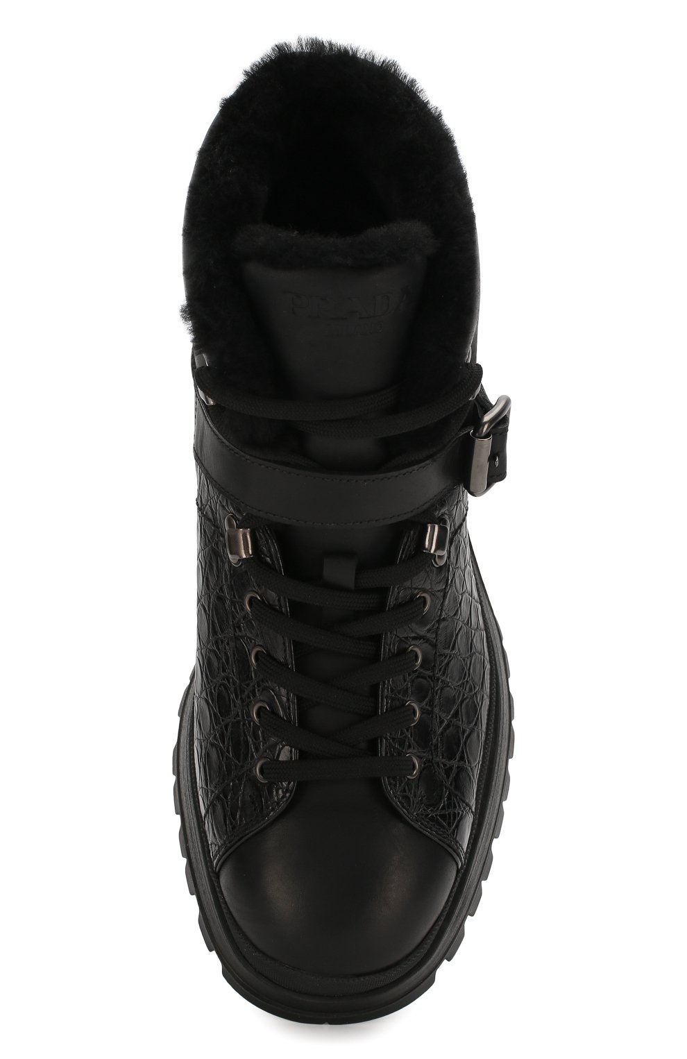 Ботинки с отделкой из кожи каймана PRADA, арт. 2TE158-3L2N-F0002, фото 5