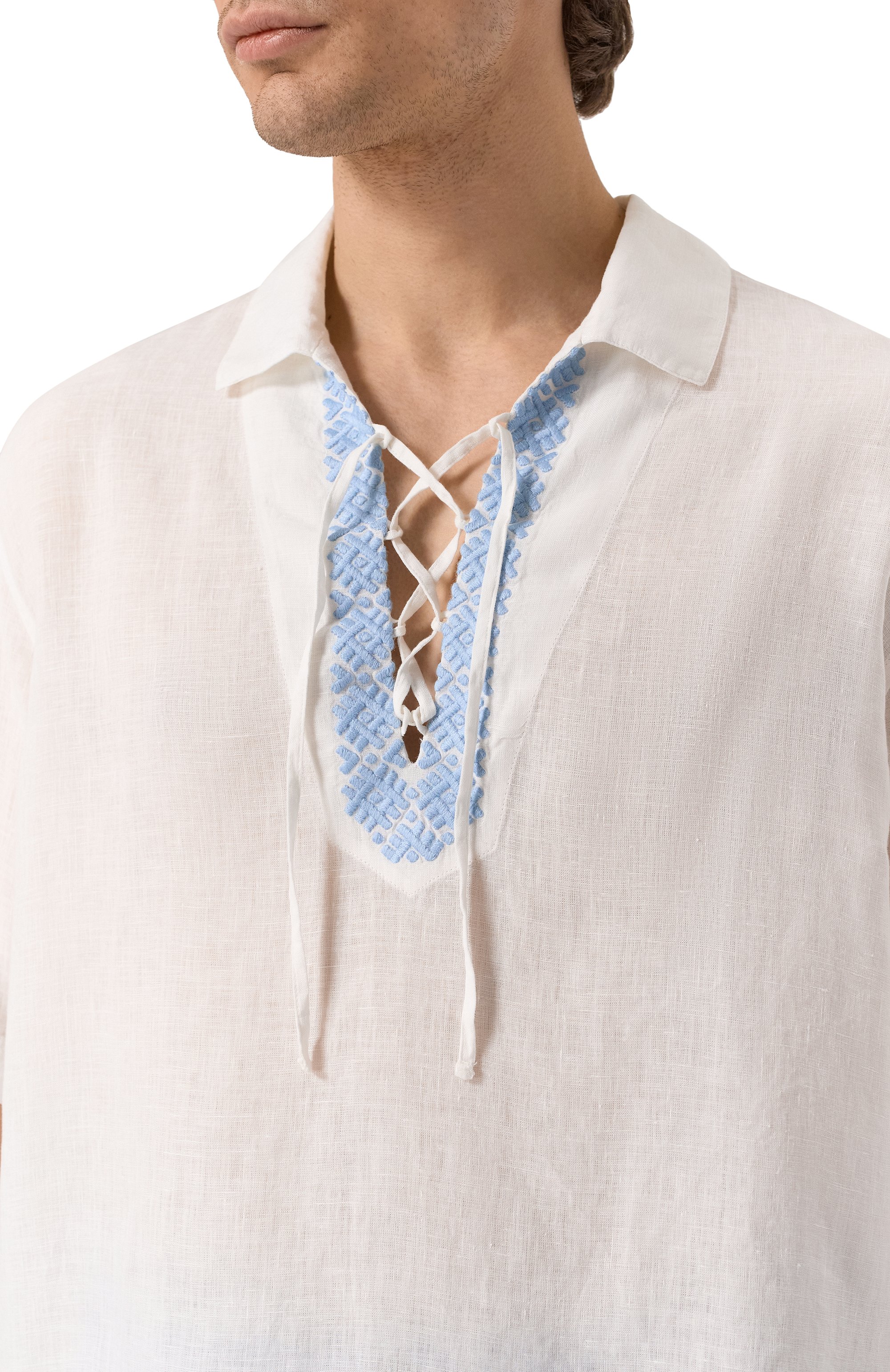 Льняная рубашка MVST белого цвета по цене 63850 руб., арт. 25E/X1P/0/G031/3626, фото 5 Льняная рубашка MVST, арт. 25E/X1P/0/G031/3626, фото 5