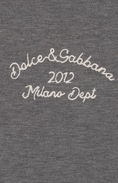 Хлопковое поло DOLCE & GABBANA серого цвета по цене 27250 руб., арт. L4JTGW/G7PFM/2-6, фото 3 Хлопковое поло DOLCE & GABBANA, арт. L4JTGW/G7PFM/2-6, фото 3