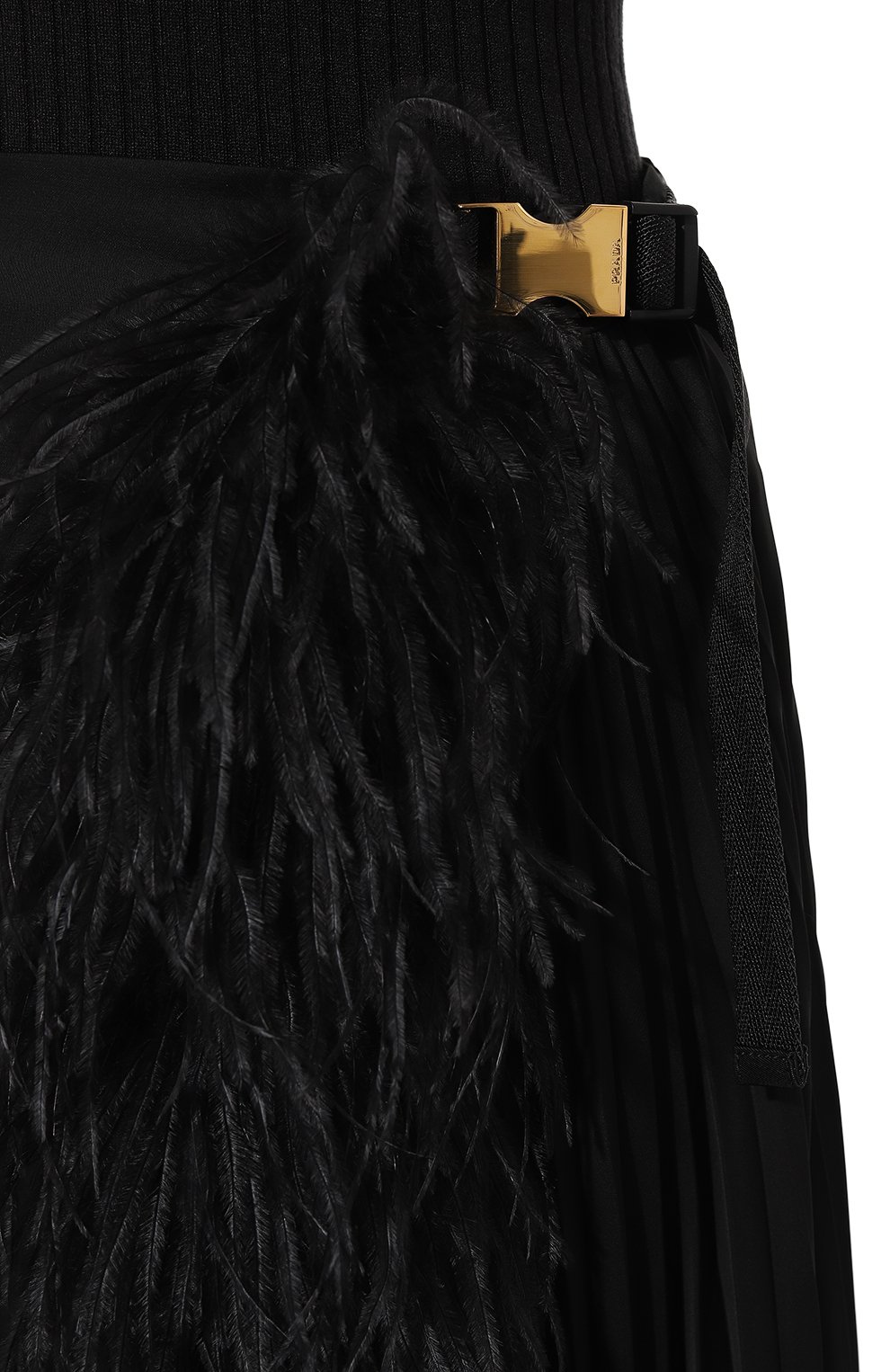 Юбка с отделкой перьями PRADA, арт. P198NP-1Q9I-F0806-191, фото 5
