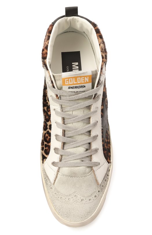 Кожаные кеды Mid Star Golden Goose Deluxe Brand GWF00122.F003766 Леопардовый  GWF00122.F003766 Фото 6