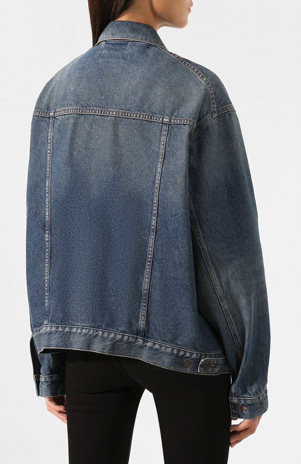 Джинсовая куртка BALENCIAGA темно-синего цвета по цене 86400 руб., арт. 594386/TCW03, фото 4 Джинсовая куртка BALENCIAGA, арт. 594386/TCW03, фото 4