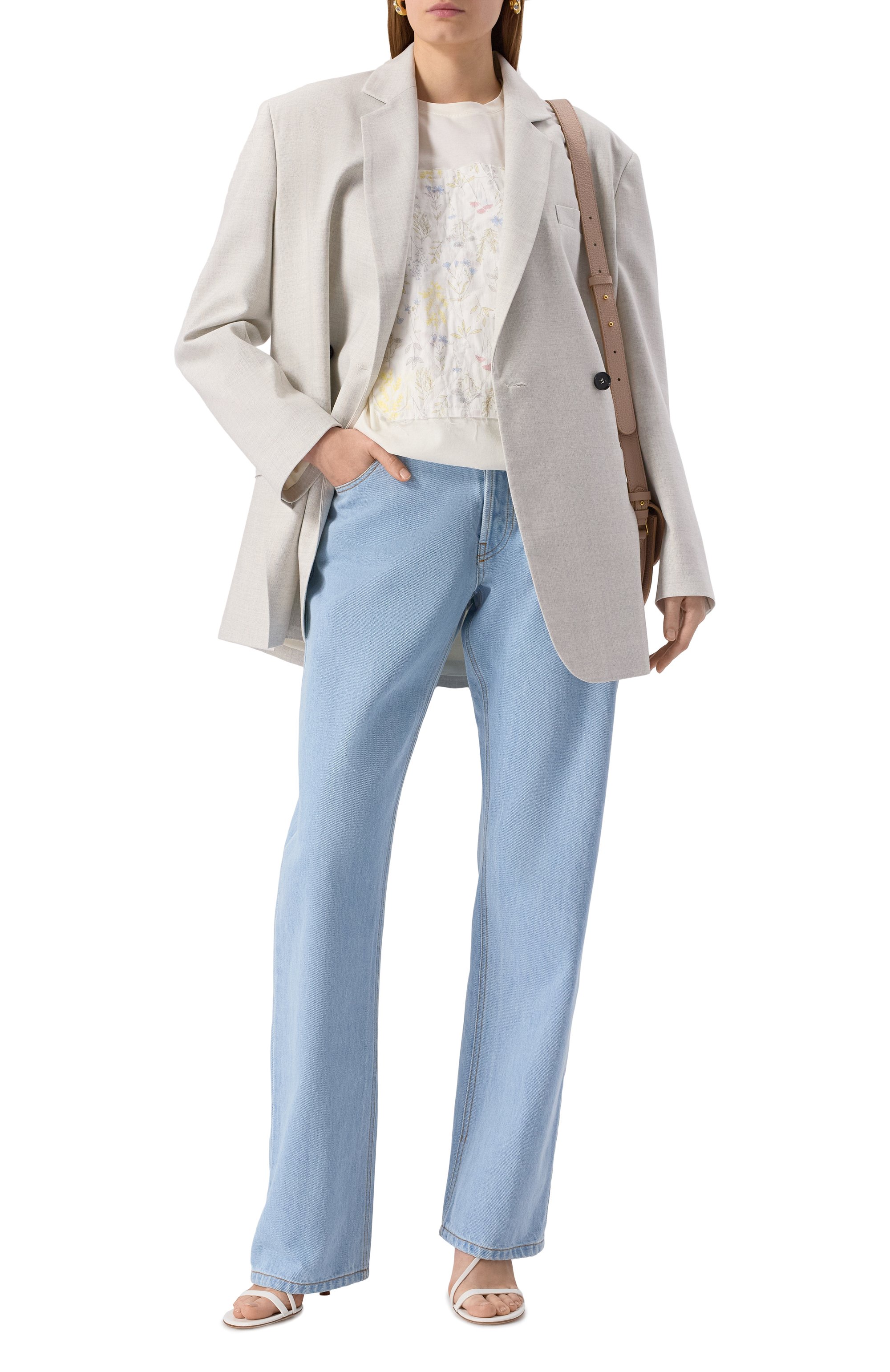 Хлопковая футболка PE молочного цвета по цене 14380 руб., арт. PESS25-17.1.62.10, фото 2 Хлопковая футболка PE, арт. PESS25-17.1.62.10, фото 2