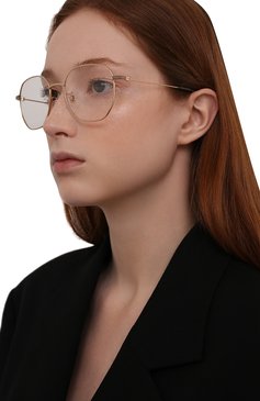 Женские оправа GUCCI золотого цвета, арт. GG11250A 002 | Фото 2 (Региональные ограничения белый список (Axapta Mercury): Не проставлено; Нос: Не проставлено; Тип очков: Оправа; Кросс-КТ: Оправы-унисекс; Очки форма: Круглые; Оптика Гендер: оптика-унисекс)