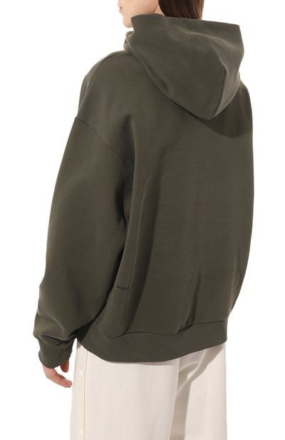 Хлопковое худи PANGAIA темно-зеленого цвета по цене 22950 руб., арт. RECYCLED COTTON HOODIE, фото 4 Хлопковое худи PANGAIA, арт. RECYCLED COTTON HOODIE, фото 4