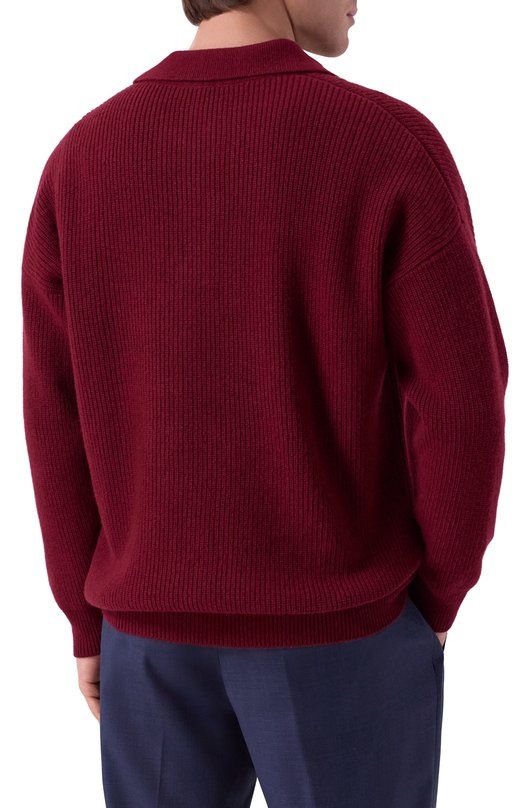 Шерстяной свитер Kiton UMM066108 Бордовый  UMM066108 Фото 4