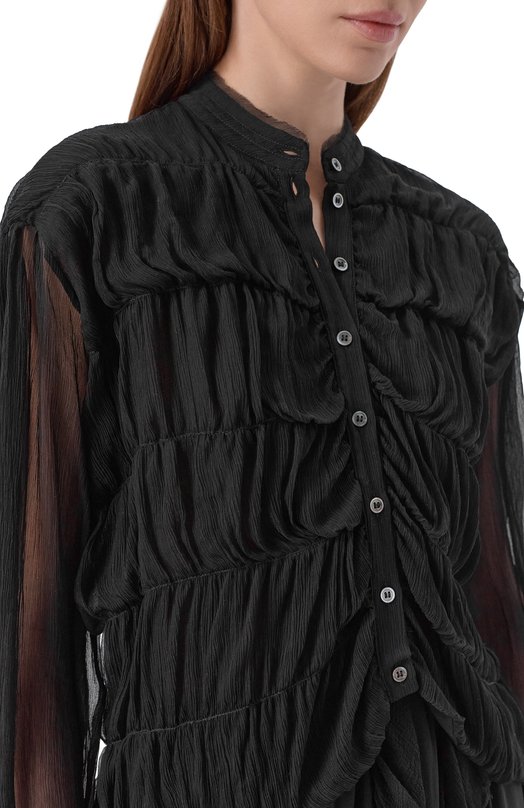 Шелковая блузка Isabel Benenato DW935S26 Чёрный  DW935S26 Фото 5