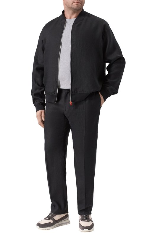 Льняные брюки Kiton UPN01H0969003 Чёрный  UPN01H0969003 Фото 2