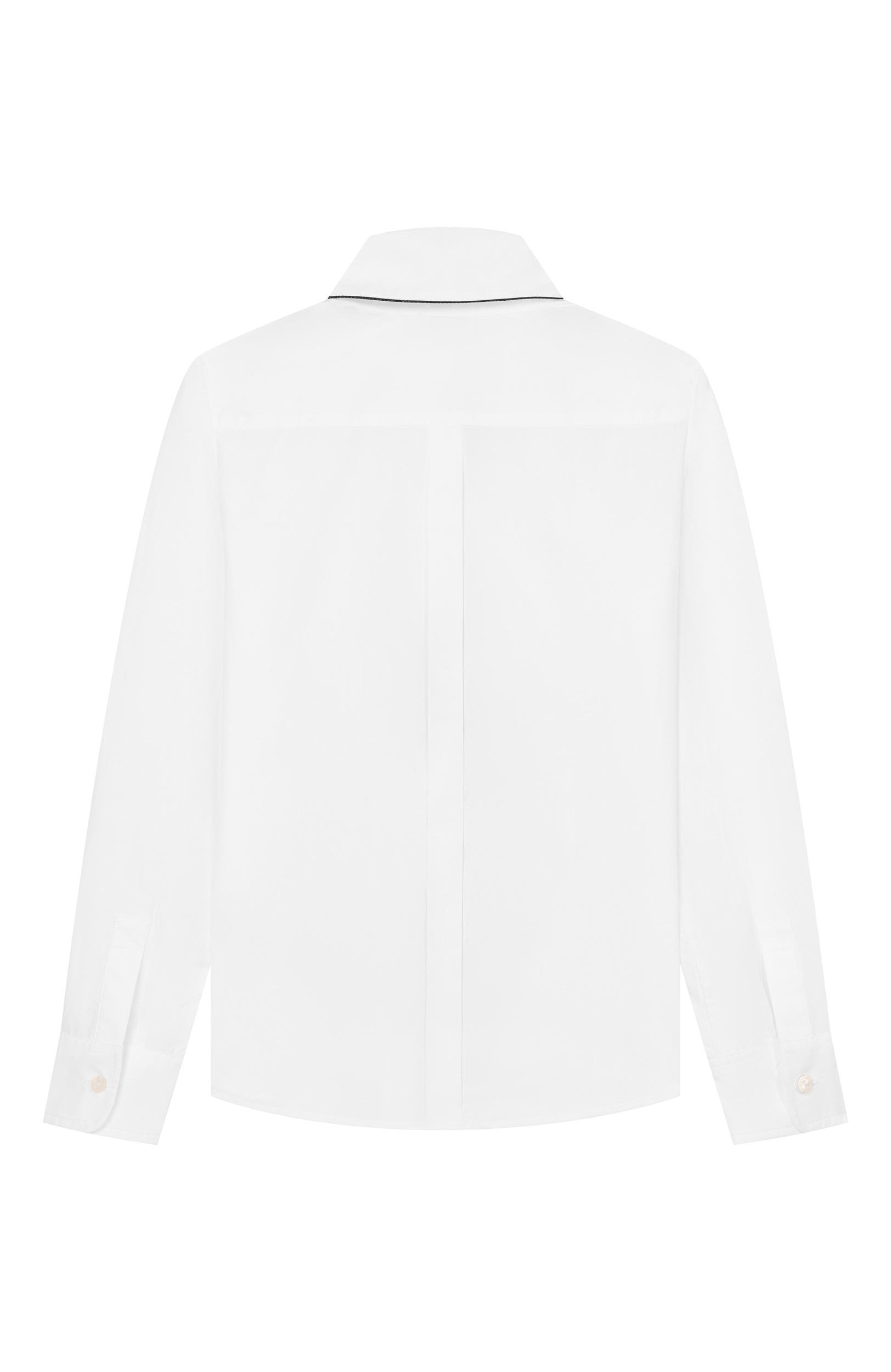 Хлопковая блузка DOLCE & GABBANA белого цвета по цене 41750 руб., арт. L56S70/FU5HW, фото 2 Хлопковая блузка DOLCE & GABBANA, арт. L56S70/FU5HW, фото 2