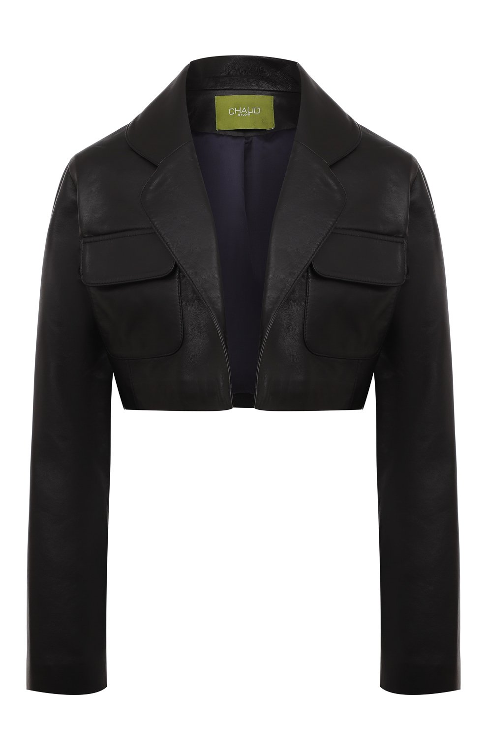 Кожаный жакет CHAUD STUDIO черного цвета по цене 80000 руб., арт. CLAUDIASHORTJACKET23, фото 1 Кожаный жакет CHAUD STUDIO, арт. CLAUDIASHORTJACKET23, фото 1