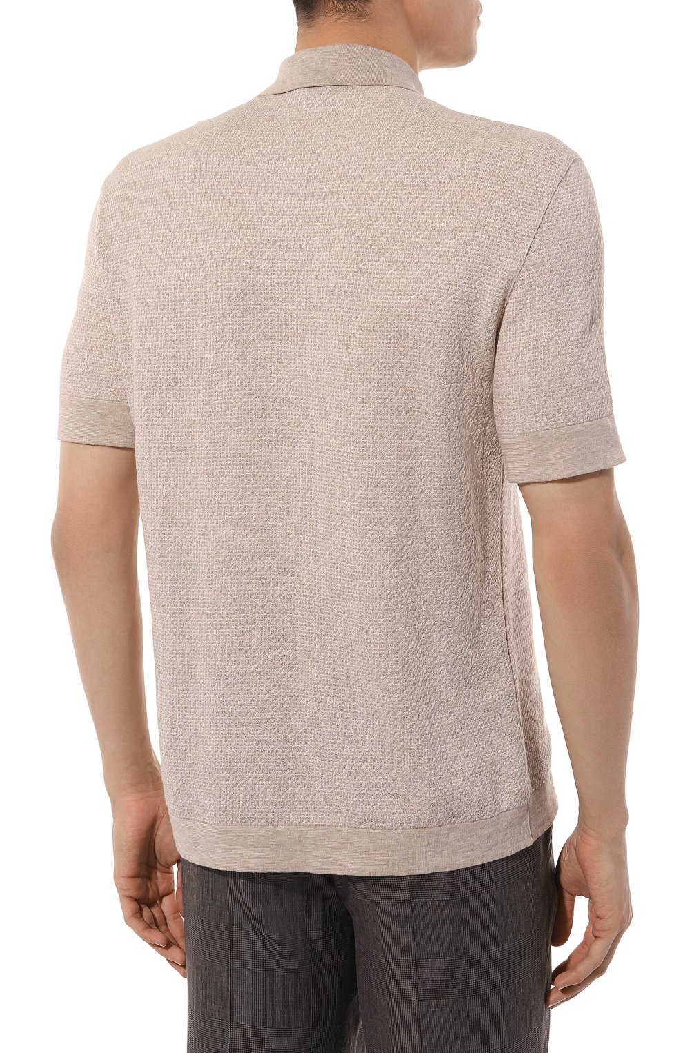 Поло из хлопка и льна ZEGNA, арт. UD372A7/D727, фото 4