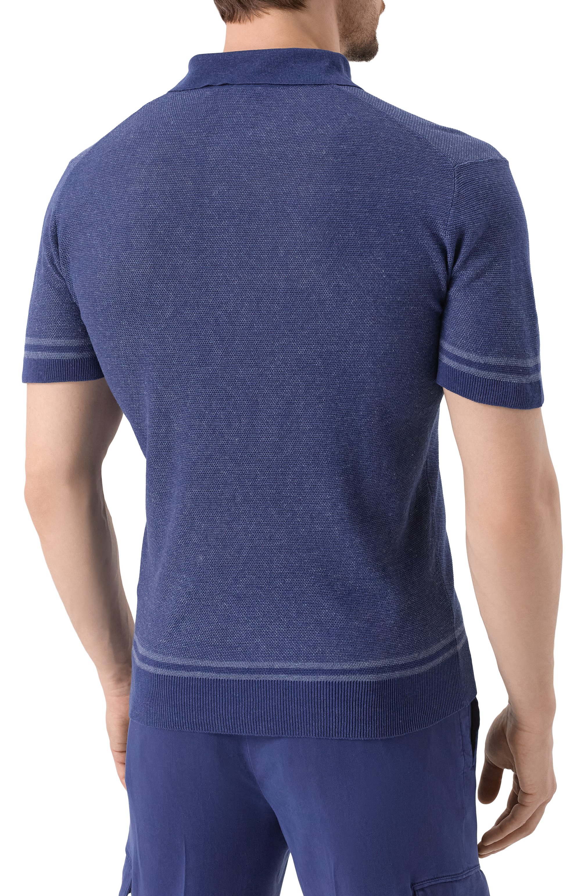 Поло из шелка и льна CORNELIANI, арт. 25M562-2525177, фото 4