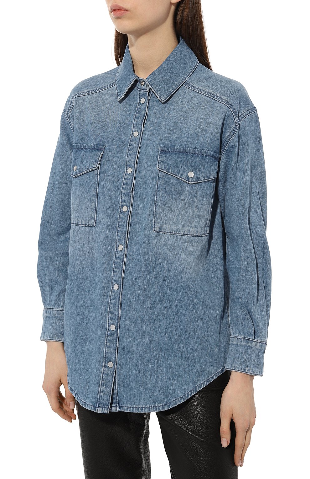 Джинсовая рубашка PATRIZIA PEPE голубого цвета по цене 24800 руб., арт. 8C0586_D031, фото 3 Джинсовая рубашка PATRIZIA PEPE, арт. 8C0586_D031, фото 3
