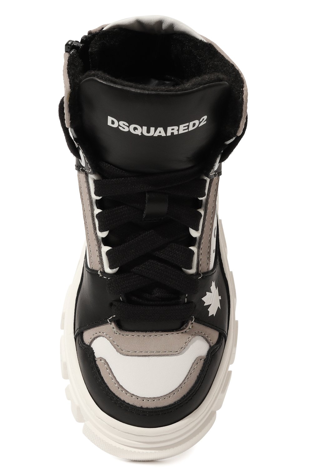 Высокие кеды из кожи DSQUARED2, арт. 75775/20-27, фото 4