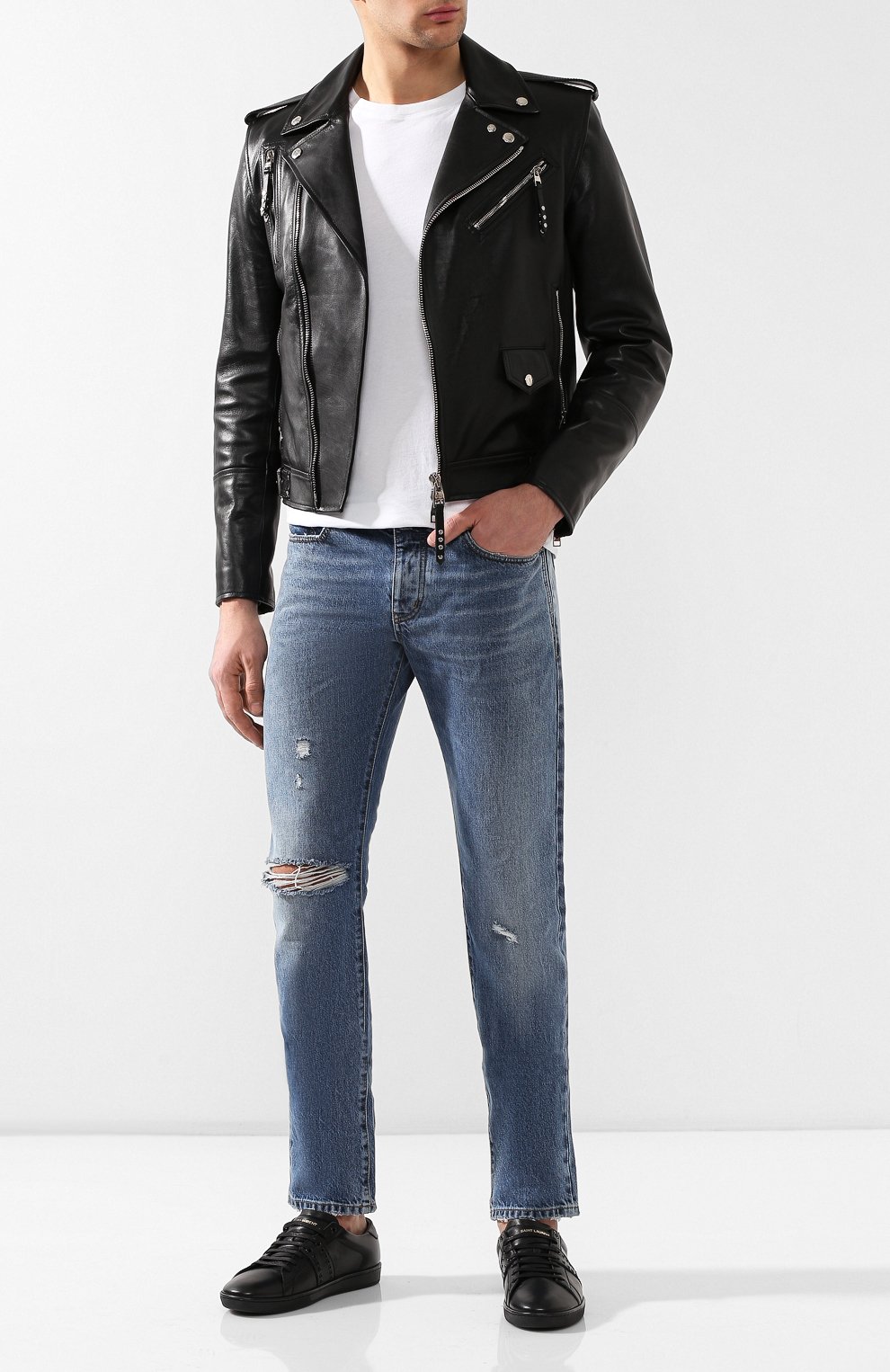 Кожаные кеды SAINT LAURENT, арт. 557701/00N00, фото 2