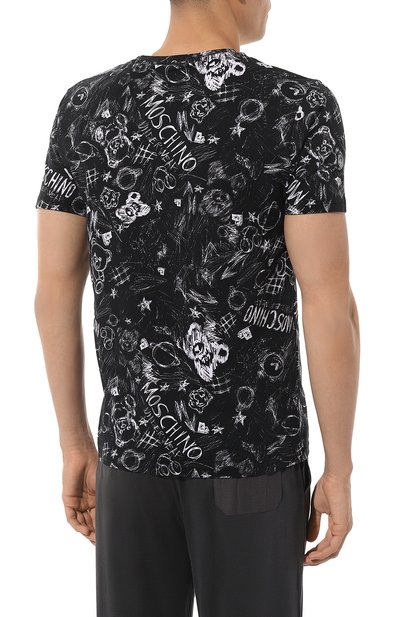 Хлопковая футболка MOSCHINO черного цвета по цене 10550 руб., арт. A0708/4412, фото 4 Хлопковая футболка MOSCHINO, арт. A0708/4412, фото 4