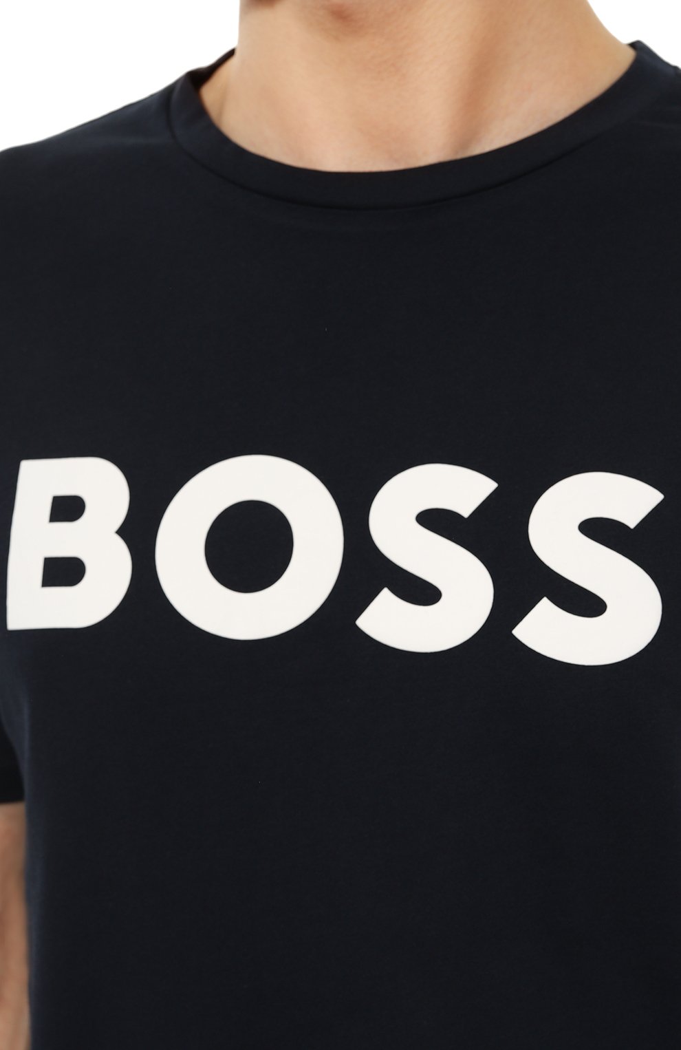 Хлопковая футболка BOSS ORANGE темно-синего цвета по цене 7490 руб., арт. 50481923, фото 5 Хлопковая футболка BOSS ORANGE, арт. 50481923, фото 5
