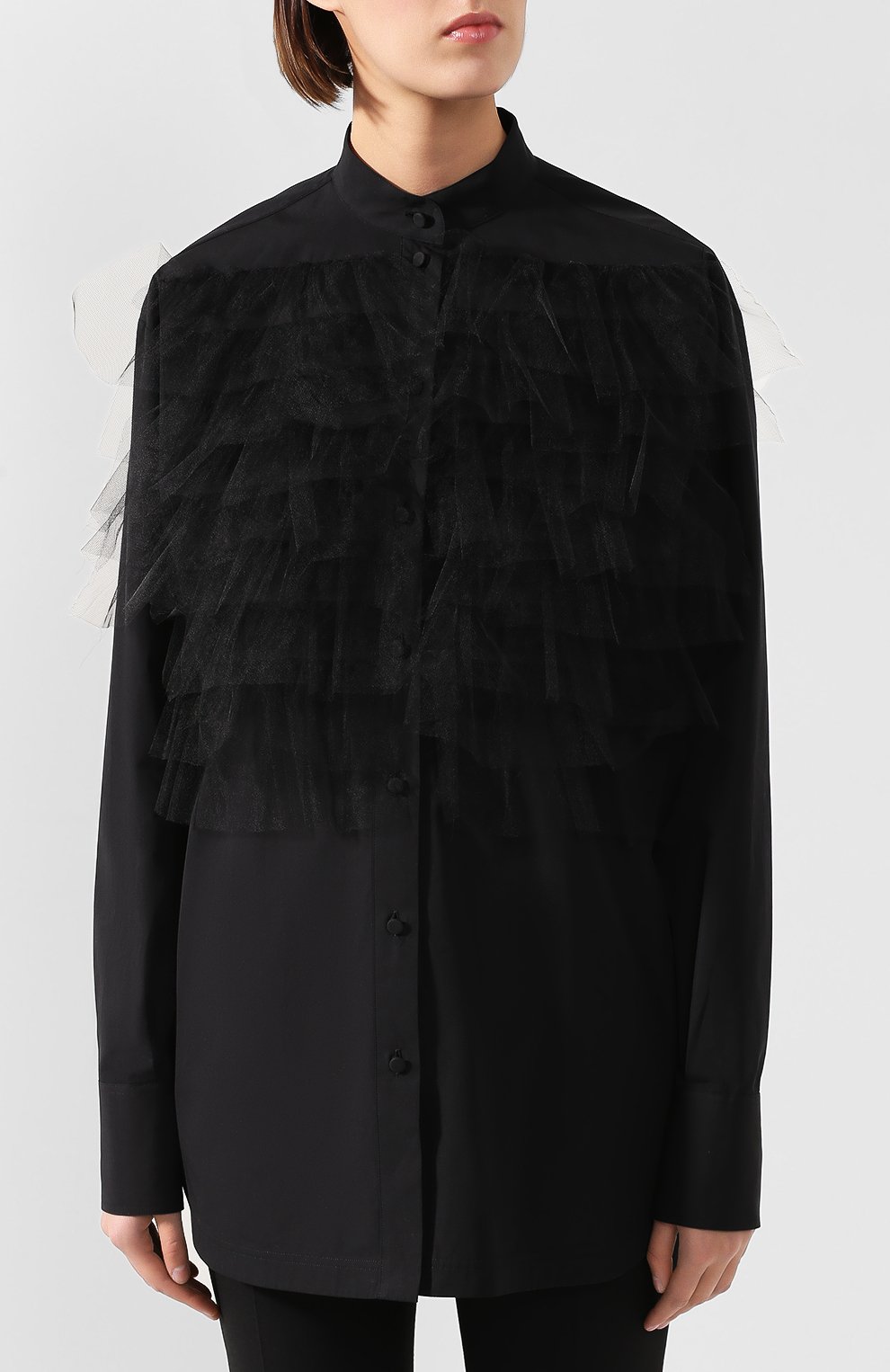 Рубашка VALENTINO черного цвета по цене 119500 руб., арт. RB0AB13K3NQ, фото 3 Рубашка VALENTINO, арт. RB0AB13K3NQ, фото 3