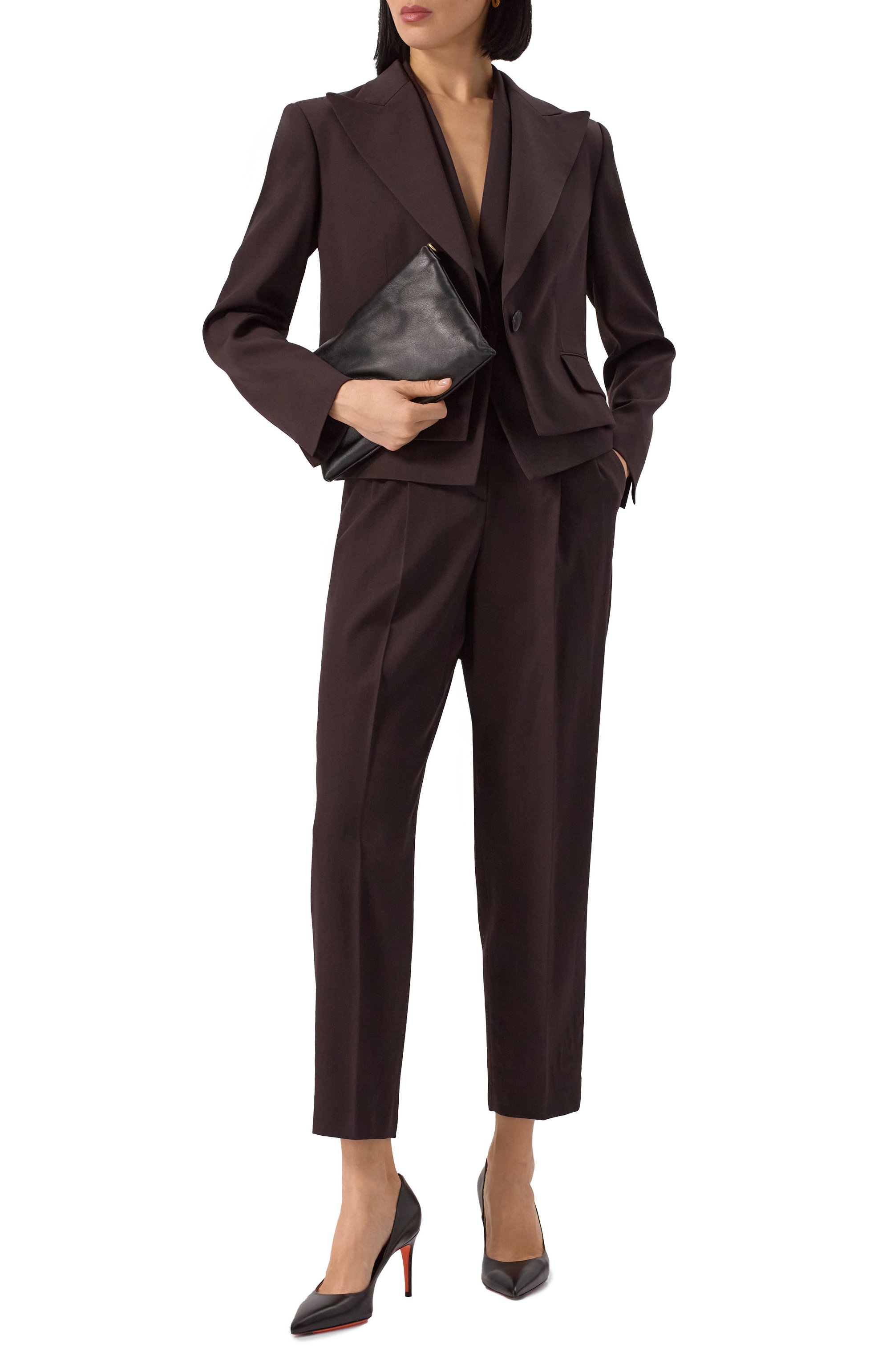 Шерстяные брюки WINDSOR темно-коричневого цвета по цене 48600 руб., арт. 52 DH400 10018996/30045410, фото 2 Шерстяные брюки WINDSOR, арт. 52 DH400 10018996/30045410, фото 2