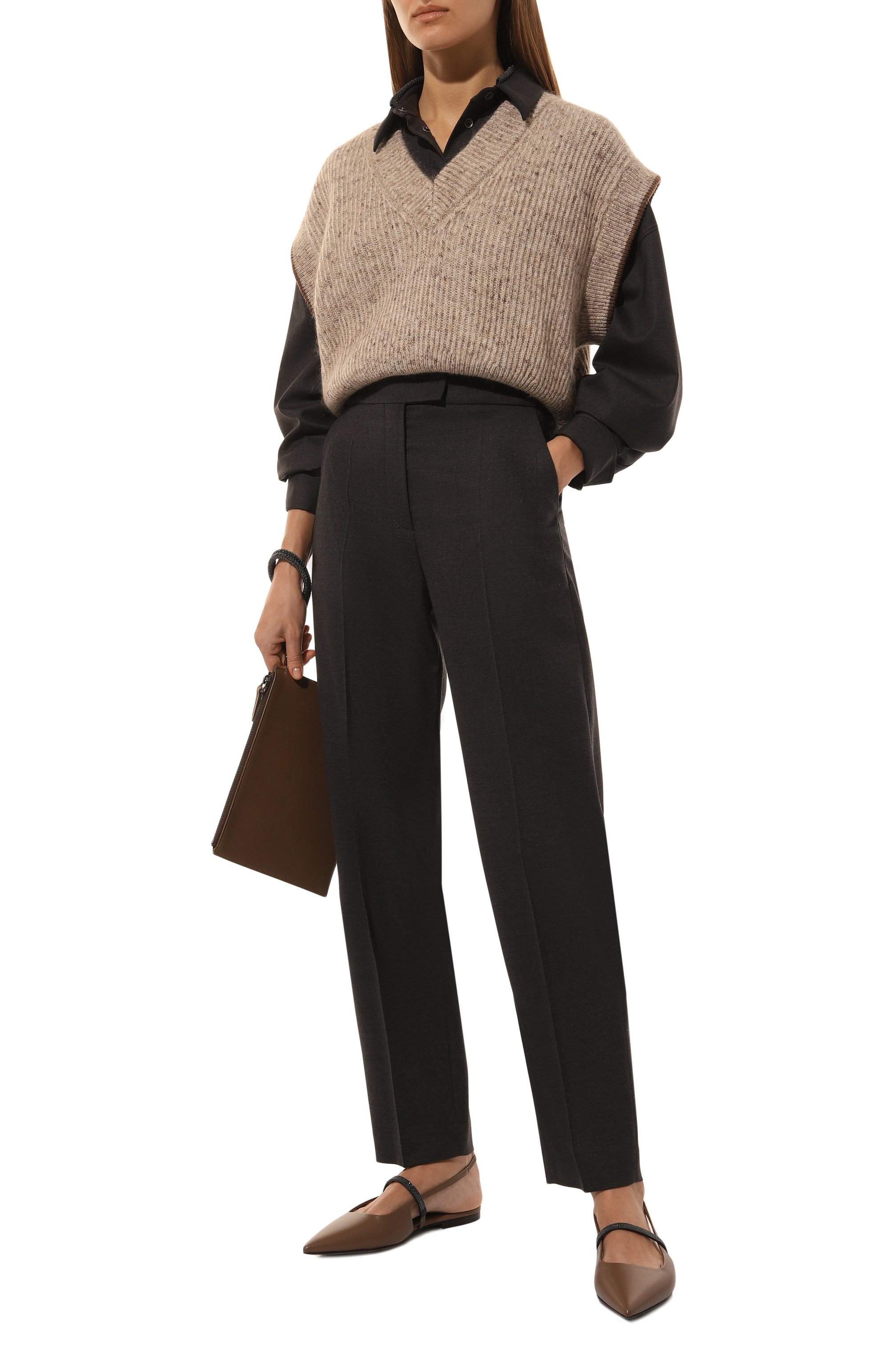 Шерстяные брюки BRUNELLO CUCINELLI, арт. MG912P8748, фото 2