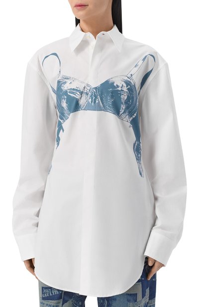 Хлопковая рубашка JEAN PAUL GAULTIER белого цвета по цене 73650 руб., арт. 26/01-W-ST053/C071, фото 3 Хлопковая рубашка JEAN PAUL GAULTIER, арт. 26/01-W-ST053/C071, фото 3